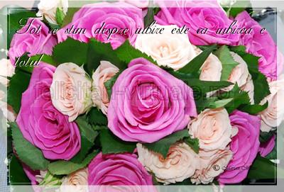 Felicitare căsătorie cu buchet de trandafiri