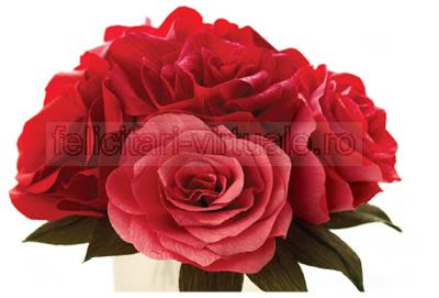 Felicitare cu un buchet din flori de trandafir